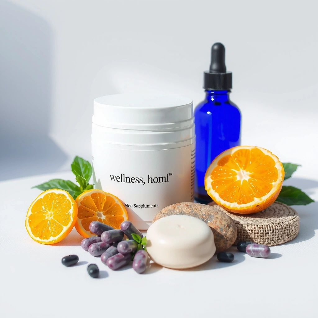 Natural wellness background with botanicals